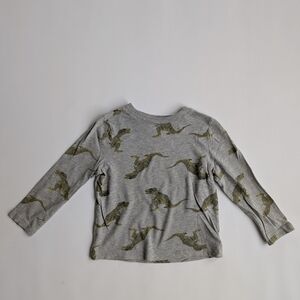 Old Navy Gray Long Sleeve Dinosaur Tee